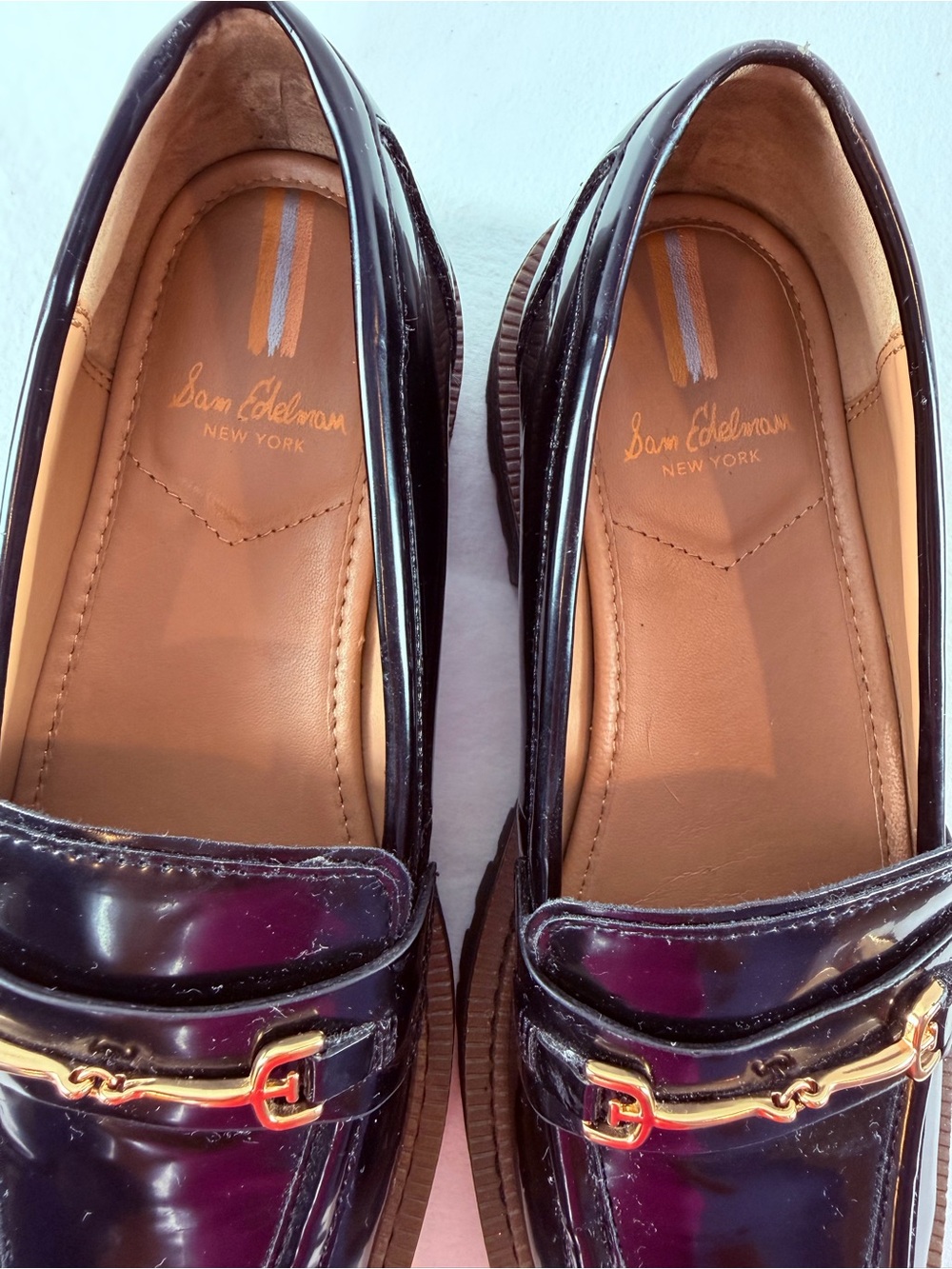 Sam Edelman Laurs Platform Lug Sole Horsebit Loafer in Black Size 7.5 - Picture 5 of 12